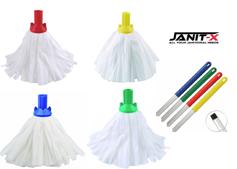 Janit-X Big White Mop Head Blue (10 Mop Pack) - NWT FM SOLUTIONS