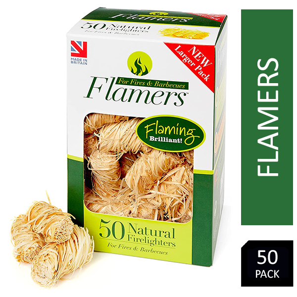 Flamers 50's Natural Stove-Barbecue BBQ or Firelighters New Larger