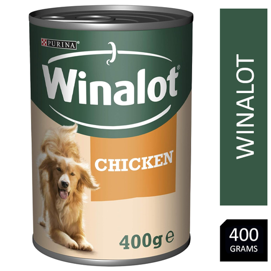 Winalot Adult Wet Dog Food Can with Chicken in Jelly 12x400g