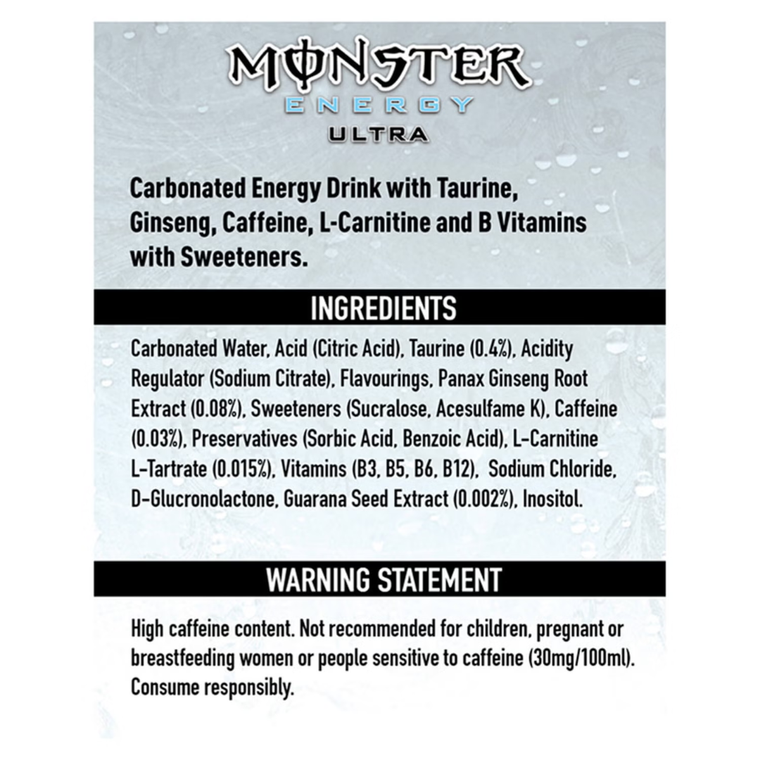 Monster Energy Ultra White Cans 12x500ml