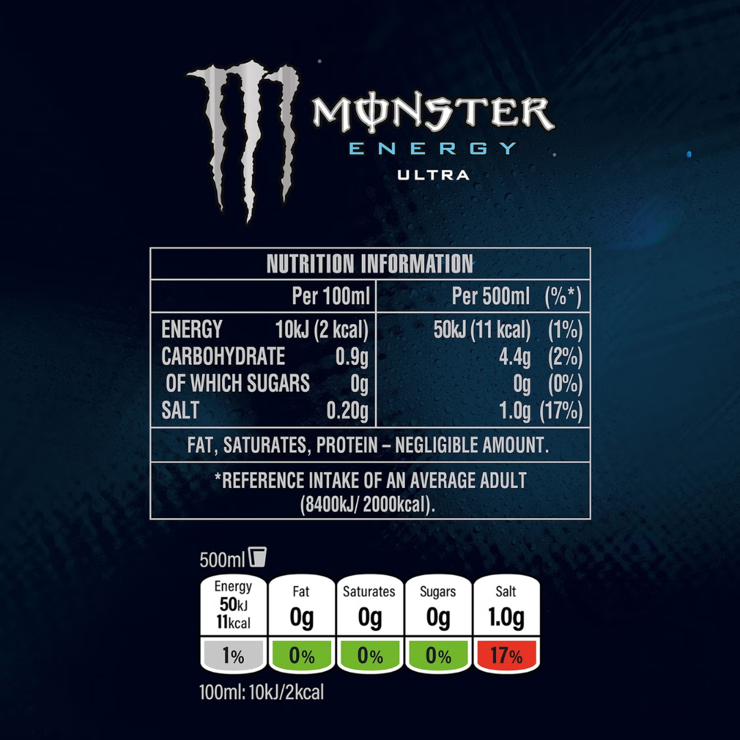 Monster Energy Ultra White Cans 12x500ml