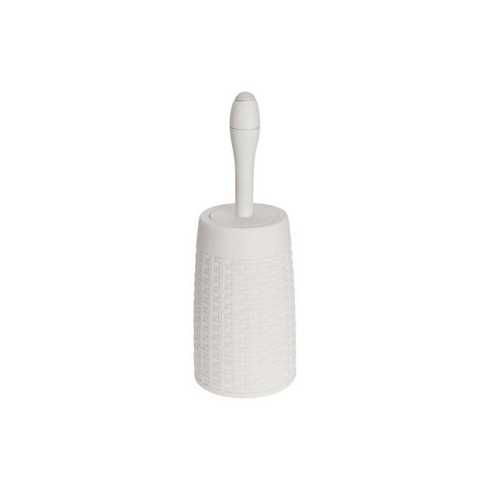 Addis Rattan Closed Cream Toilet Brush Set - NWT FM SOLUTIONS