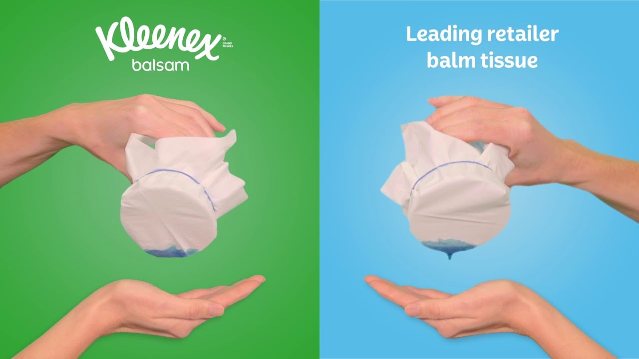 Kleenex Balsam Facial Tissues 64 Tissues Box, For Everyday Use Aloe Vera