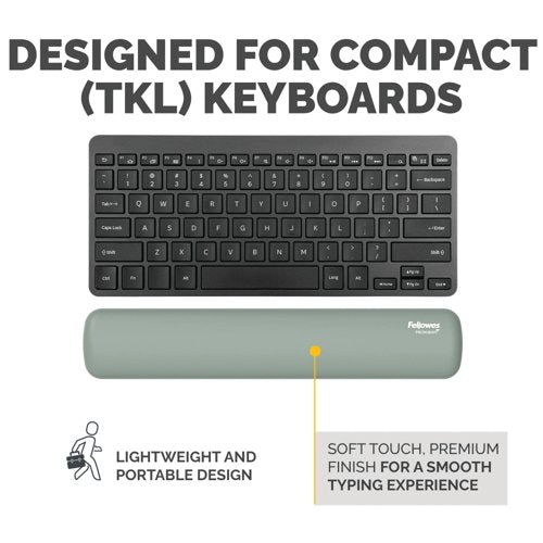Fellowes Breyta Compact Keyboard Wrist Rest Sage 100142573
