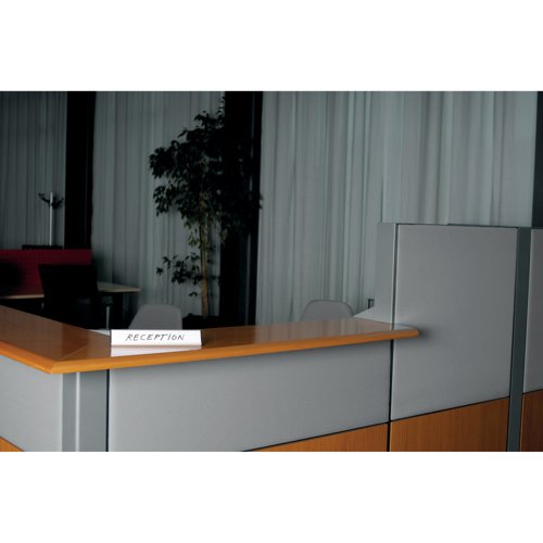 Bi-Office Drywipe Desk Nameplate 60x220x20mm White NPL01011