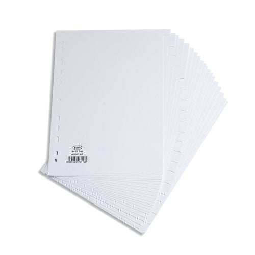 Elba 20-Part Divider 160Gsm Multipunched A4 White 400007500