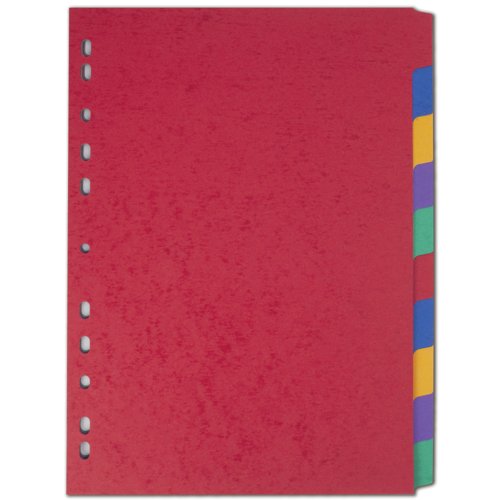 Elba 10-Part Pressboard Divider Heavyweight A4 Bright Multi 400007513