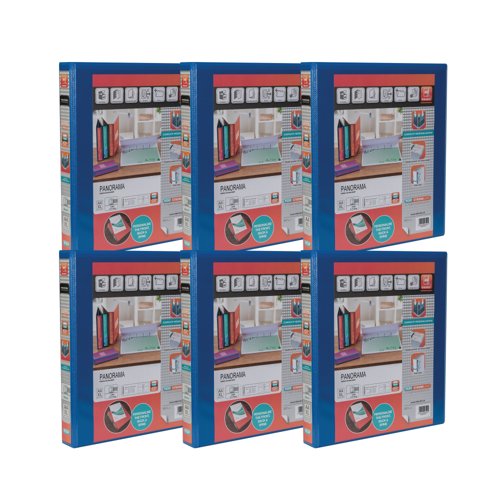 Elba Panorama 25mm 4 D-Ring Presentation Binder A4 Blue (6 Pack) 400008415