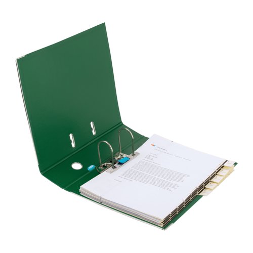 Elba 70Mm Lever Arch File Plastic Green A4 100202174