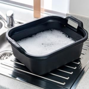 Addis Large Rectangular Black 10 Litre Washing Up Bowl with Handles