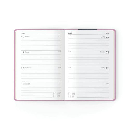 Collins Week To View Diary Peace Love Heart Design A5 E-PLU153.FP-25