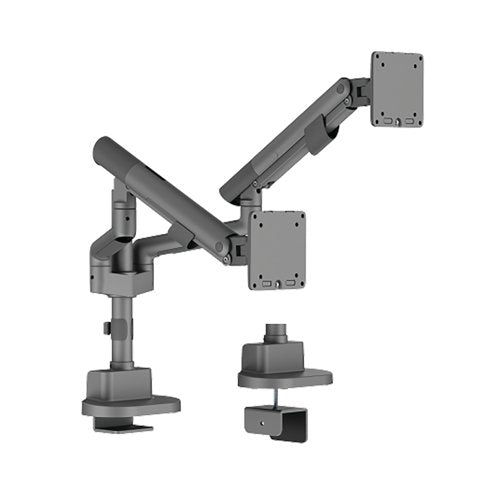 Contour Ergonomics Dual Pole-Mounted Monitor Arm Space Grey CE10183