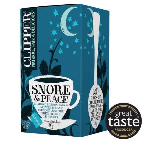 Clipper 'Snore & Peace' Organic Chamomile, Lemon Balm & Lavender Envelopes 20's
