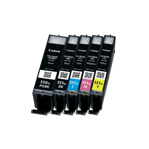 Canon CLI-551XL Ink Cartridges High Yield CMYK + 4 x 6 in Photo Paper Value Pack 6443B008