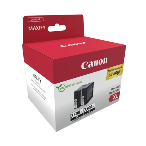 Canon PGI-2500XL Ink Cartridge High Yield Black Twinpack 9254B011