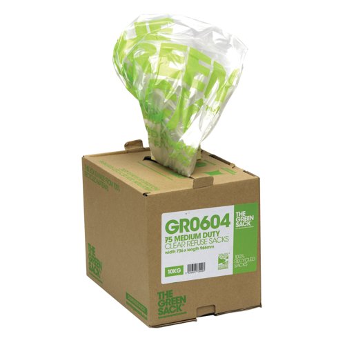 Greensack Refuse Bag in Dispenser Clear (Pack of 75) GR0604