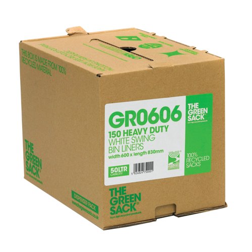 Greensack Swing Bin Liner in Dispenser White (Pack of 150) GR0606