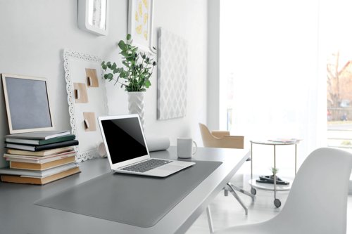 Durable Smooth Non-Slip Desk Mat 65x52cm Grey 710310