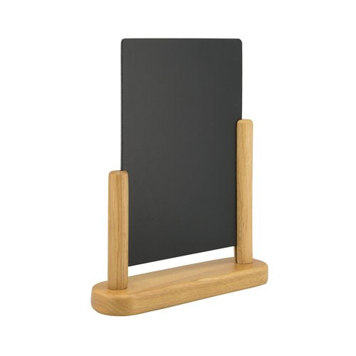 Deflecto Double Sided Small Countertop Chalkboard Information Display Teak TCB-SM-TE