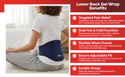 Deflecto Reusable Cool and Heat Pack for Lower Back Blue DEFCP-LBCK