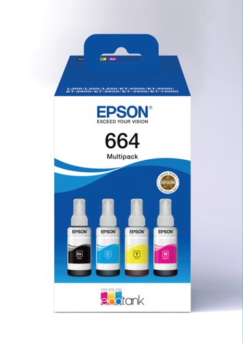 Epson 664 EcoTank Ink Bottle CMYK Multipack C13T664640