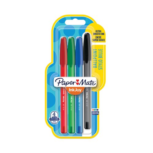 PaperMate Inkjoy 100 Ballpoint Pen Medium Assorted Pack of 4 1956718