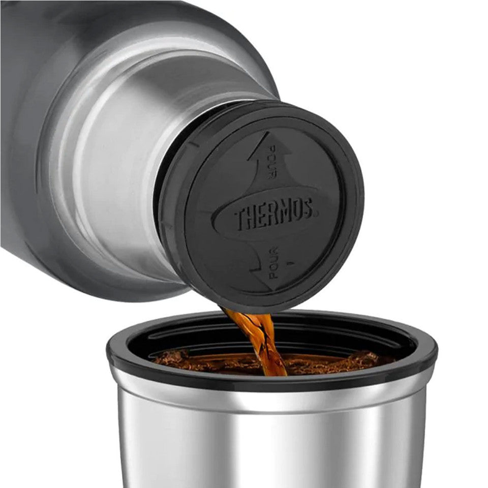 Thermos S/S Gun Metal Flask 1.2 Litre