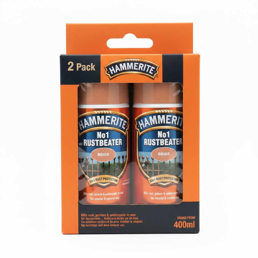 Hammerite Direct to Rust Primer and Undercoat | 1 x 400ml | Beige