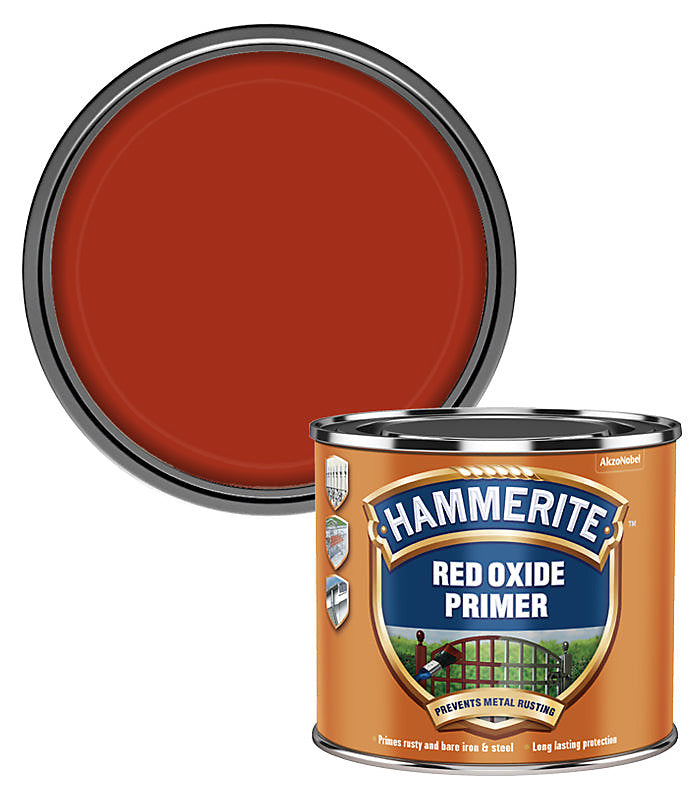 Hammerite Primer - Red Oxide. Metal Primer For Garden Furniture, Radiator And Fence Paint 250Ml