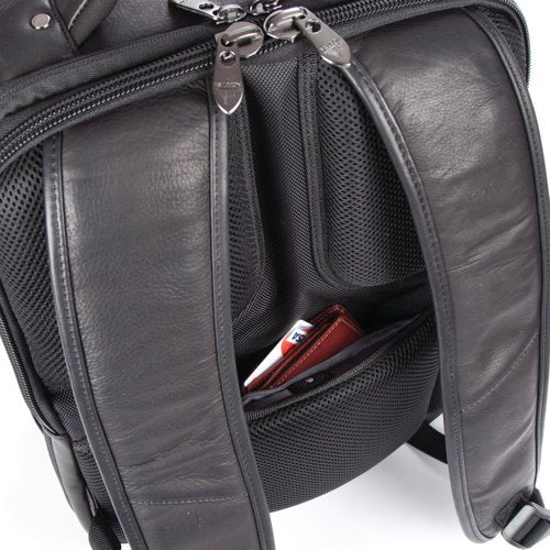 Falcon Laptop Backpack Full Grain Luxury Leather Black FI6705