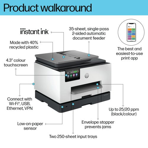 HP OfficeJet Pro 9135e 4-in-1 Wireless Colour Inkjet Printer 404M6B#687
