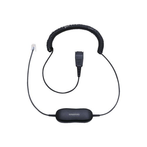Jabra Black Gn1200 Cc Qd To Rj9 Universal Headset Coiled Cord 88011-99