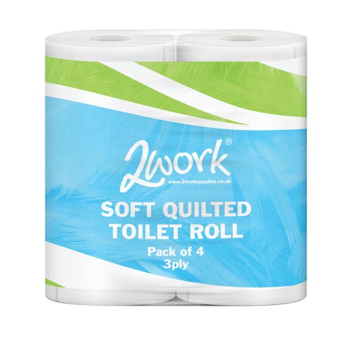 2Work Luxury Quilted Toilet Roll 3-Ply 170 Sheets (Pack of 40) JAN03091