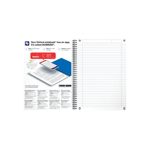 Oxford Oceanis Wirebound Notebook Ruled A4 Black 400180067