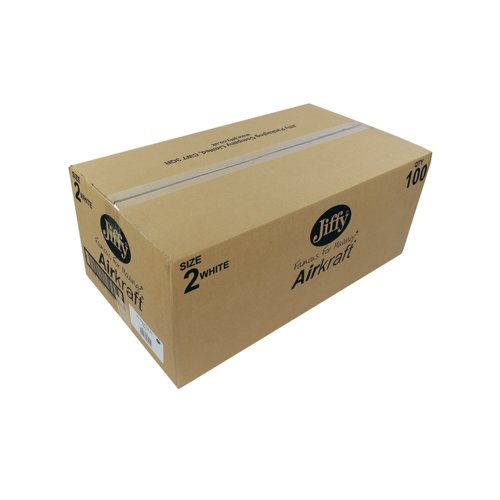 Jiffy AirKraft Size 2 Bubble Lined Mailer White Pack of 100 MAKC88005