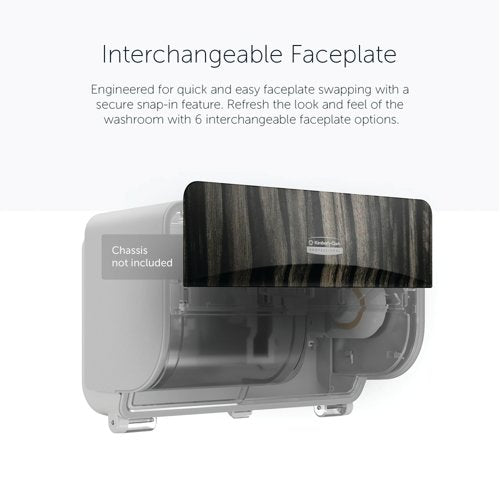 Kimberly Clark ICON Faceplate for 2 Roll Toilet Paper Disp Ebony 58832