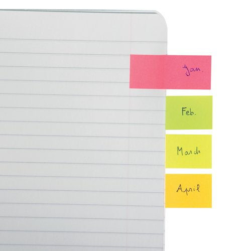 Q-Connect Quick Tabs 20x50mm 50 Tabs 4 Pads Neon (Pack of 200) KF01226