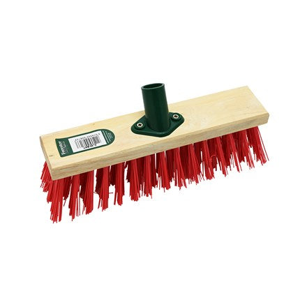 Bentley Industrial Red Brush Stiff Pvc Broom Head With Bracket, 11" Length