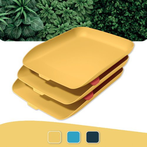 Leitz Cosy Letter Tray A4 Warm Yellow (Pack of 3) 53582019