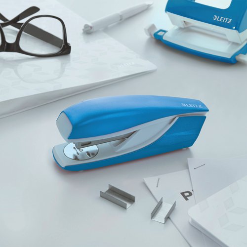 Leitz NeXXt WOW Metal Office Stapler 30 Sheets Blue 55021036