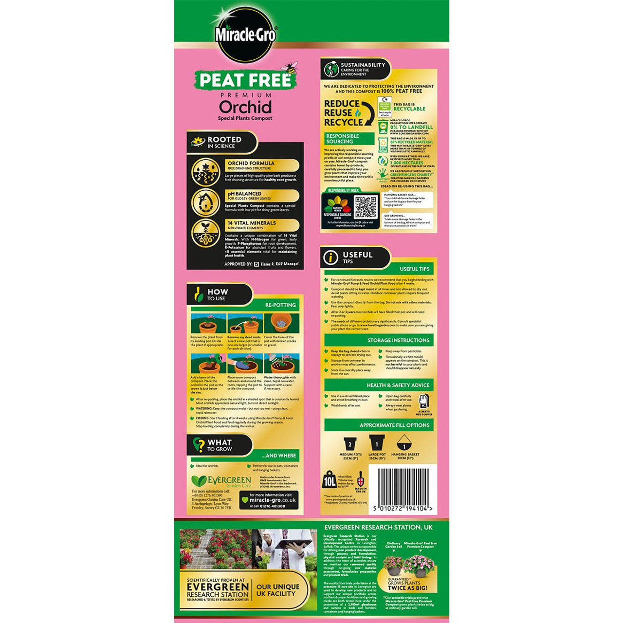 Miracle-Gro Peat Free Premium Orchid Compost - 10 Litres