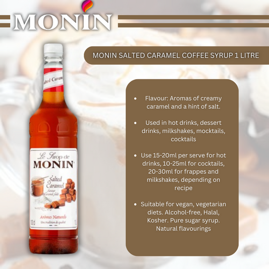 Monin Salted Caramel Coffee Syrup 1 Litre