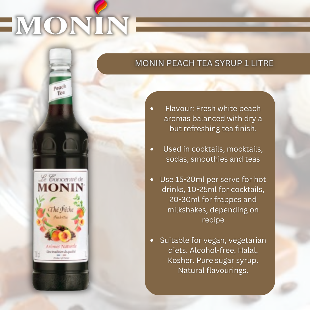 Monin Peach Tea Syrup 1 Litre