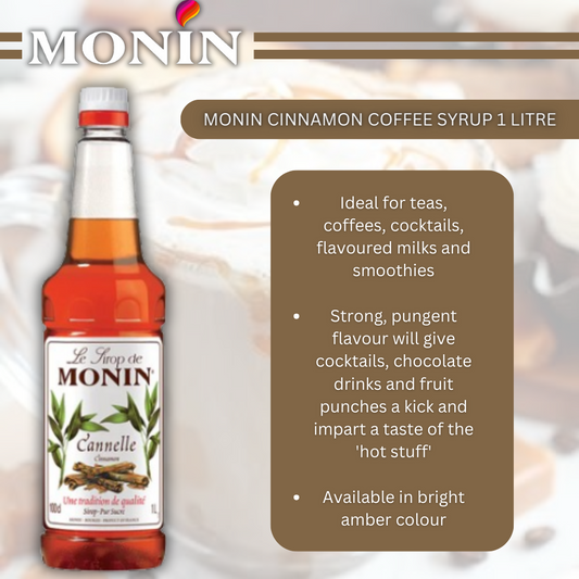 Monin Cinnamon Coffee Syrup 1 Litre