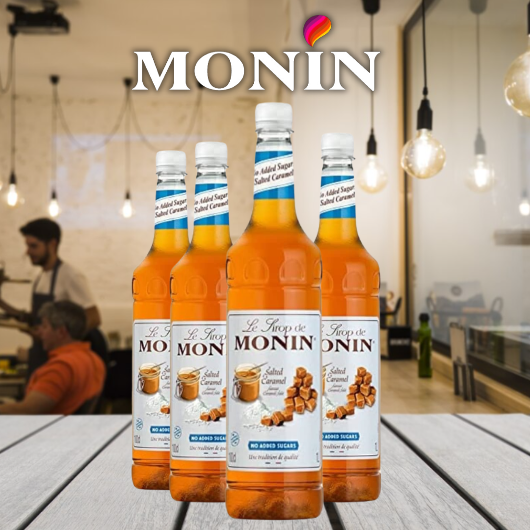 Monin No Added Sugar Salted Caramel Coffee Syrup 1 Litre