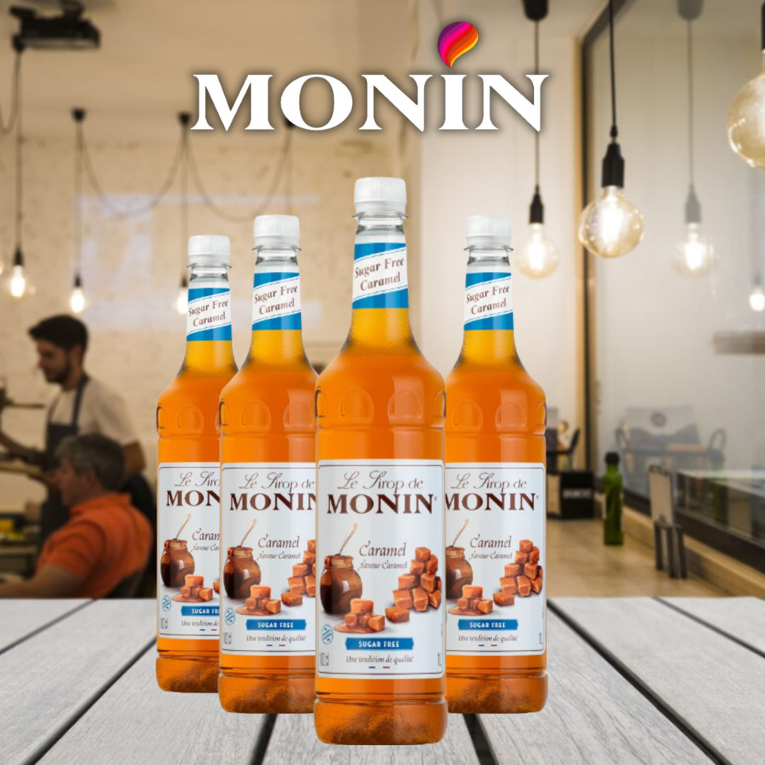 Monin Sugar Free Caramel Coffee Syrup 1 Litre