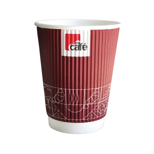 MyCafe Ripple Wall Hot Cups 12oz Pack of 500 MYC77613
