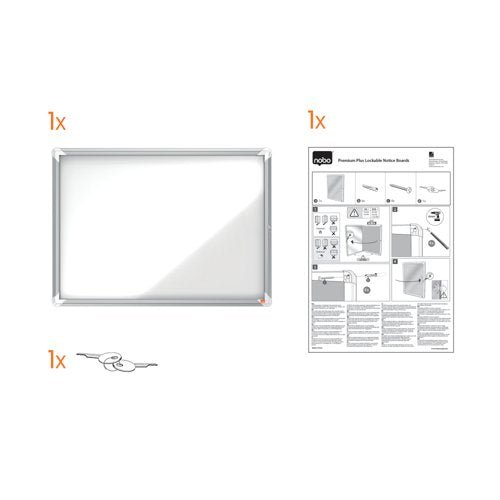 Nobo Premium Plus Magnetic Lockable Notice Board 4xA4 1902557