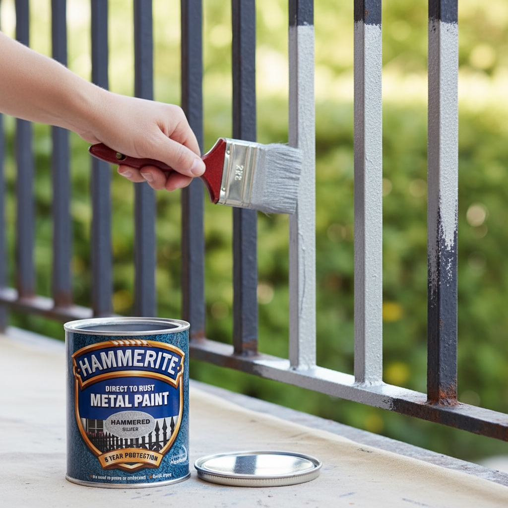 Hammerite Direct To Rust Metal Paint | Hammered Silver Finish 750ml