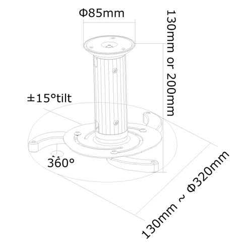 Neomounts By Newstar Projector Ceiling Mount Beamer-C80